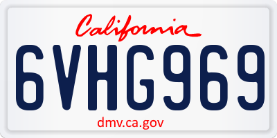 CA license plate 6VHG969