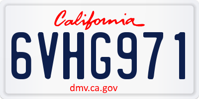 CA license plate 6VHG971