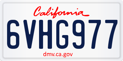 CA license plate 6VHG977