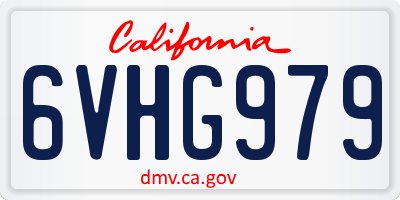CA license plate 6VHG979