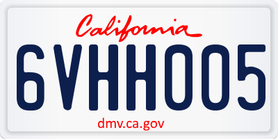 CA license plate 6VHH005