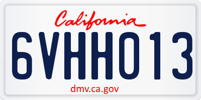 CA license plate 6VHH013