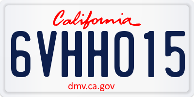 CA license plate 6VHH015