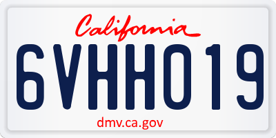 CA license plate 6VHH019