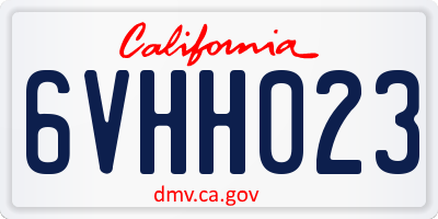 CA license plate 6VHH023