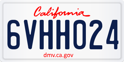 CA license plate 6VHH024