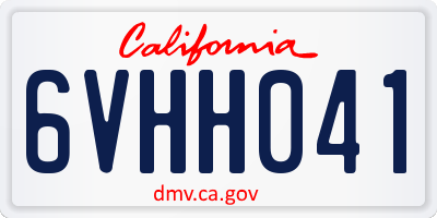 CA license plate 6VHH041