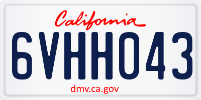CA license plate 6VHH043