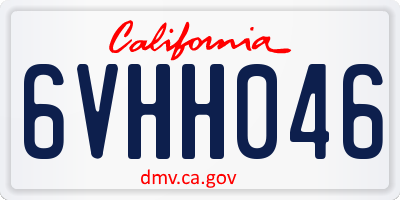 CA license plate 6VHH046