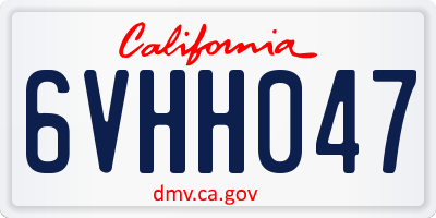CA license plate 6VHH047
