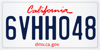 CA license plate 6VHH048