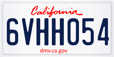 CA license plate 6VHH054