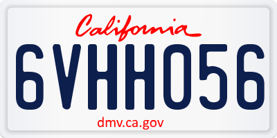 CA license plate 6VHH056