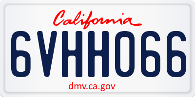 CA license plate 6VHH066