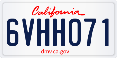CA license plate 6VHH071