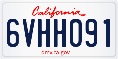 CA license plate 6VHH091