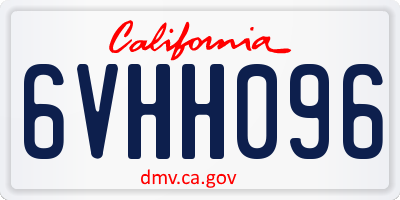 CA license plate 6VHH096