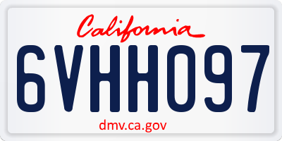 CA license plate 6VHH097