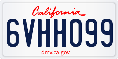 CA license plate 6VHH099