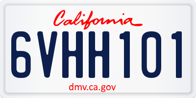 CA license plate 6VHH101