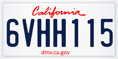 CA license plate 6VHH115