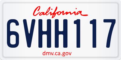 CA license plate 6VHH117