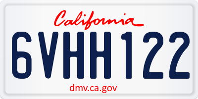CA license plate 6VHH122