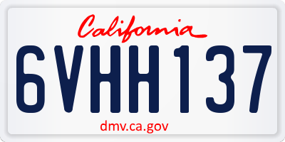 CA license plate 6VHH137