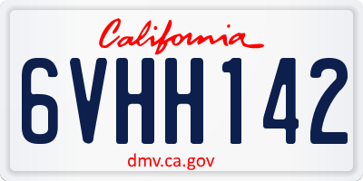 CA license plate 6VHH142