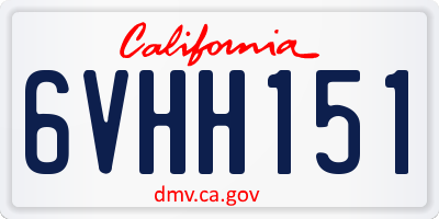 CA license plate 6VHH151