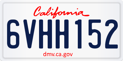 CA license plate 6VHH152