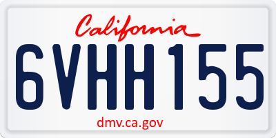 CA license plate 6VHH155