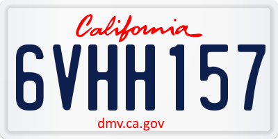 CA license plate 6VHH157