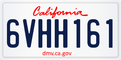 CA license plate 6VHH161