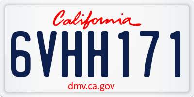 CA license plate 6VHH171