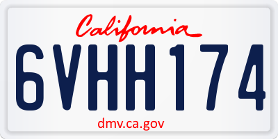 CA license plate 6VHH174