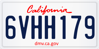 CA license plate 6VHH179