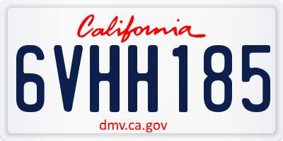 CA license plate 6VHH185