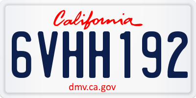 CA license plate 6VHH192