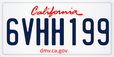 CA license plate 6VHH199