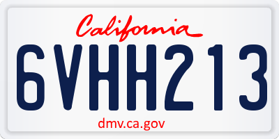 CA license plate 6VHH213