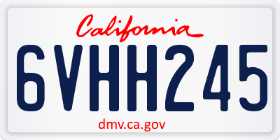CA license plate 6VHH245