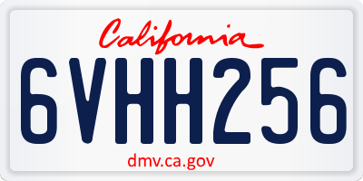 CA license plate 6VHH256