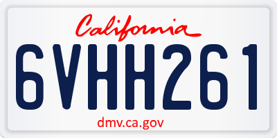CA license plate 6VHH261
