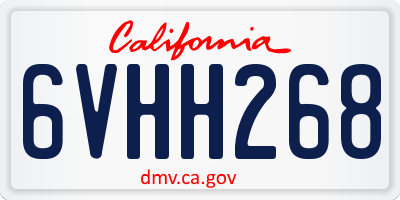 CA license plate 6VHH268