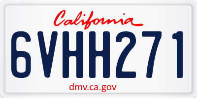 CA license plate 6VHH271