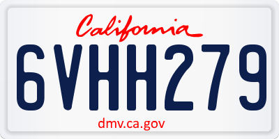 CA license plate 6VHH279