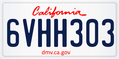 CA license plate 6VHH303