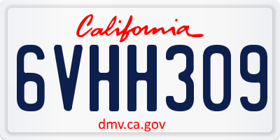 CA license plate 6VHH309