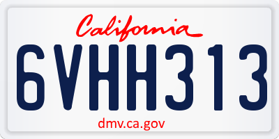 CA license plate 6VHH313